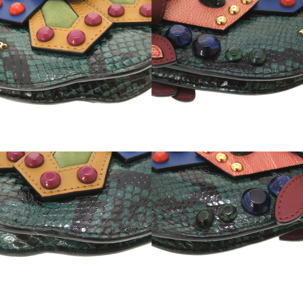 Burberry Beast Falcon Python Green Leather Should… - image 6